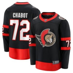Men's Ottawa Senators #72 Thomas Chabot Black Home Breakaway Jersey