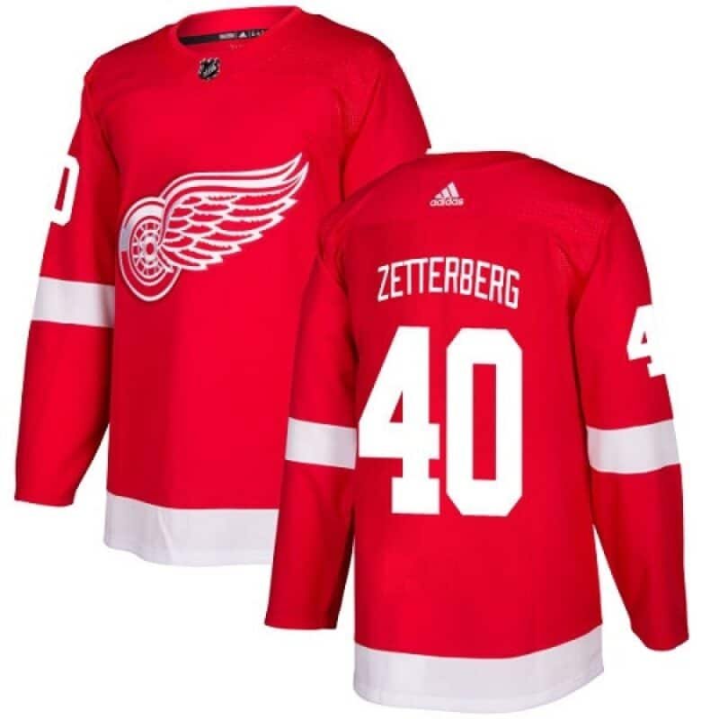 Men's  Detroit Red Wings #40 Henrik Zetterberg Red Stitched NHL Jersey