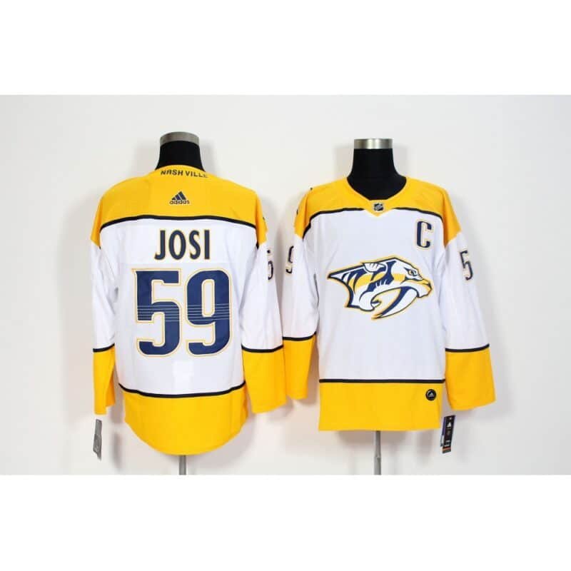 Men's  Nashville Predators #59 Roman Josi  White Stitched NHL Jersey